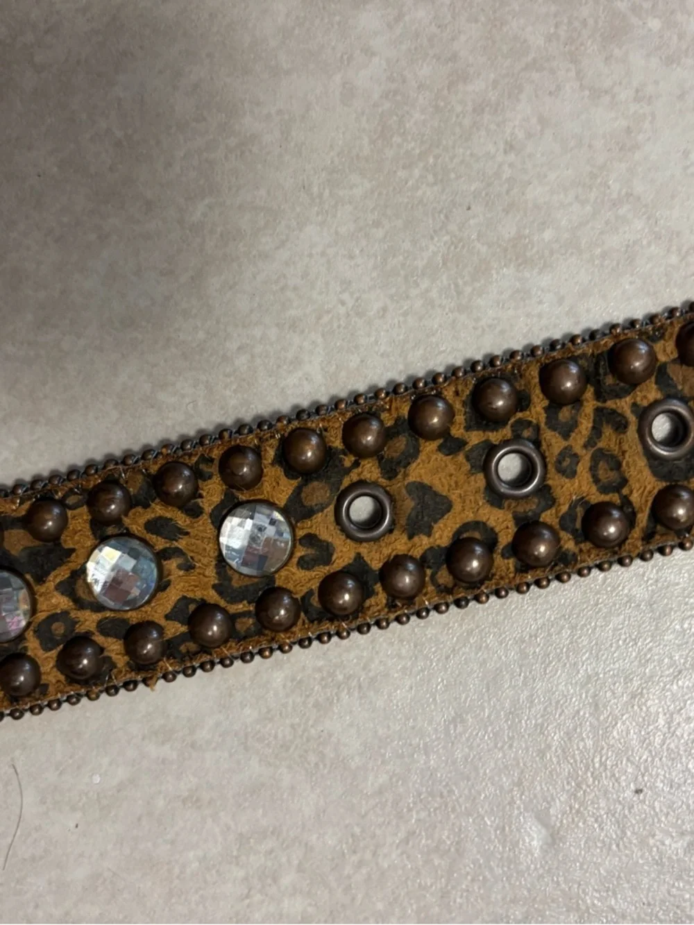 Blazin Roxx  Brown Leopard Print Rhinestone Embellished Women's Belt size L